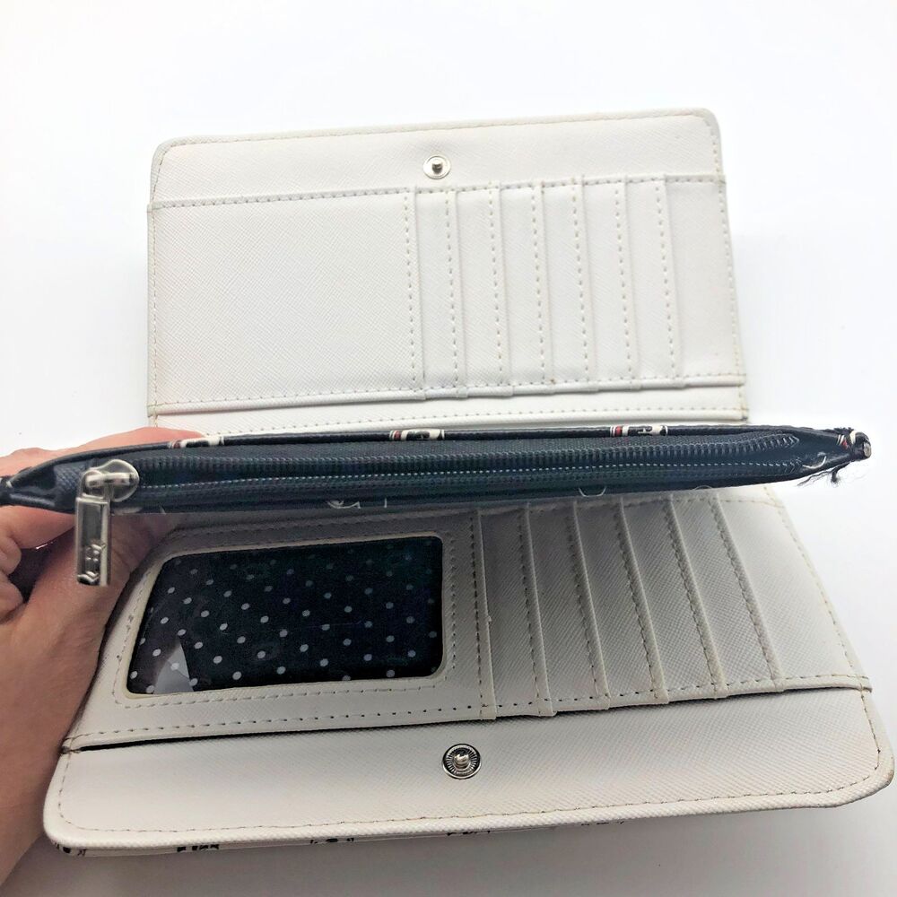 Disney Parks Loungefly Mickey Mouse All Over Mickey Face White Black Wallet - Picture 6 of 6